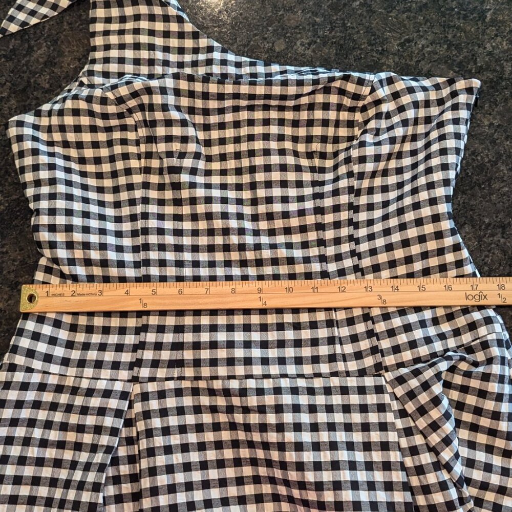 Anthropologie One-Shoulder Gingham Midi Dress - Picture 7 of 13